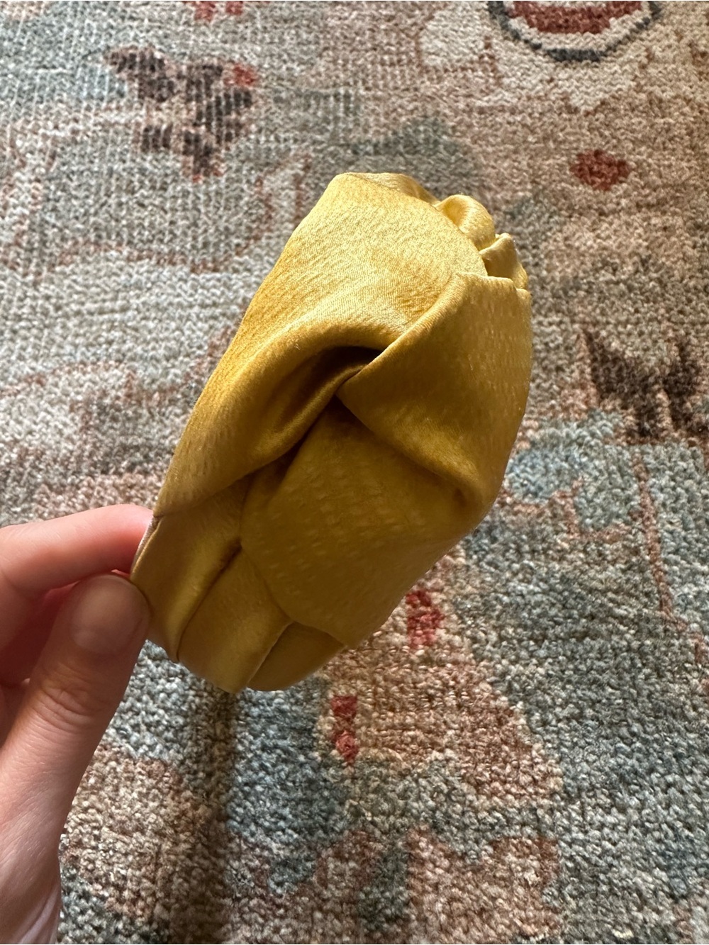 Jennifer Behr Golden Satin Knot Headband
